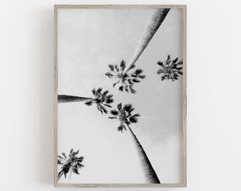 Palm Trees Wall Art, Black and White Art, Coastal Wall Decor, Minimalist Wall Art, California Art, DOWNLOAD, PRINTABLE Art, Large Wall Art