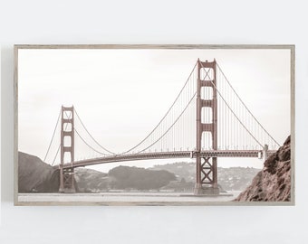Samsung Frame TV Art, Golden Gate Bridge, Frame TV Art, San Francisco Wall Art, California Wall Decor, Digital DOWNLOAD Digital Art for Tv