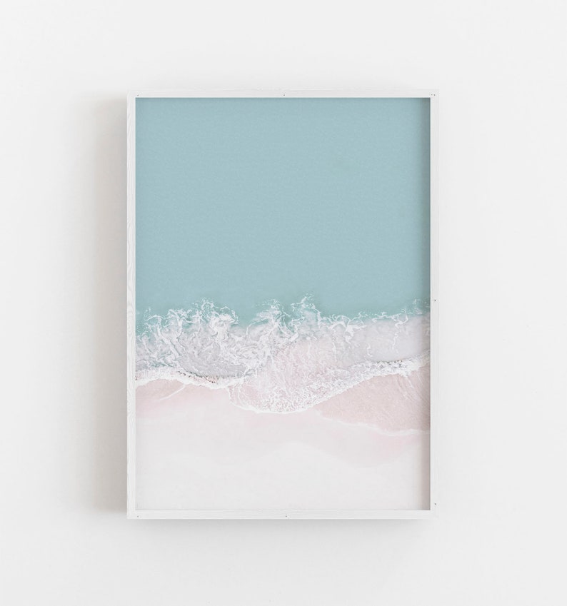 Beach Print Seafoam Green Wall Art Beach Wall Art Etsy