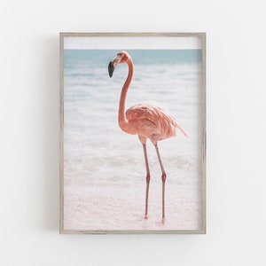 Pink Flamingo Print, Beach Wall Art, Trendy Art, Preppy Aesthetic,Summer Wall Art, Flamingo Wall Art, DIGITAL DOWNLOAD, PRINTABLE Wall Art