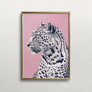 Leopard Wall Art, Pink Leopard Print, Preppy Aesthetic Decor, Trendy Wall Art, Pink Pastel Colors, Digital DOWNLOAD, PRINTABLE Wall Art