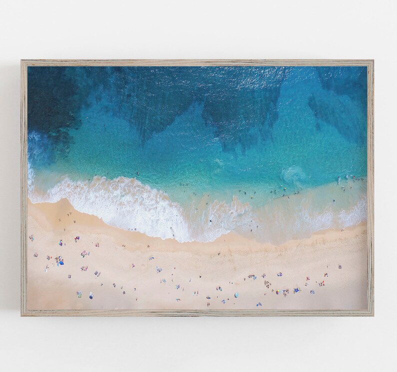 Beach Wall Art Aerial View of Beach Coastal Wall Decor Etsy