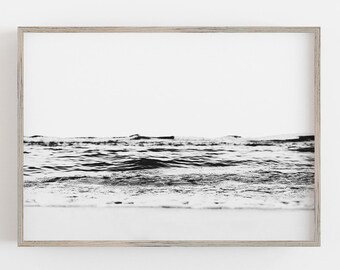 Ocean Wall Art, Beach Wall Art, Black and White Art, Coastal Wall Decor, Summer Art, DIGITAL DOWNLOAD, PRINTABLE Wall Art, Large Wall Art