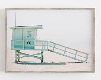 Lifeguard Hut Print, Beach Wall Art, Lifeguard Shack Print, Beach Print, Coastal Wall Art, DIGITAL DOWNLOAD, PRINTABLE Art, Large Wall Art