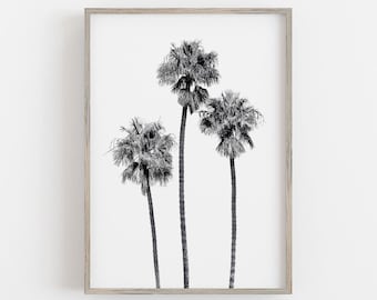 Palm Trees Wall Art, California Wall Art, Coastal Wall Decor, Black and White Art, Beach Wall Art, DIGITAL DOWNLOAD, PRINTABLE Wall Art