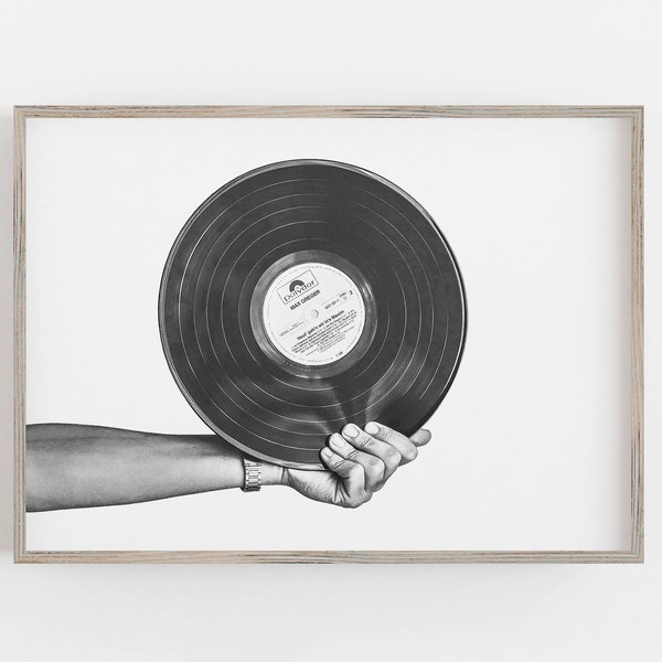 Vinyl Record Wall Art, Black and White Art, Boho Wall Decor, Record Print, Minimalist Art, DIGITAL DOWNLOAD, PRINTABLE Art, Large Wall Art