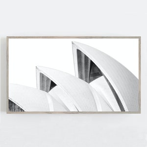 Samsung Frame TV Art, Sydney Opera House, Black and White Art, Australia Wall Art, Minimalist Wall Art, Digital DOWNLOAD, Digital Art for Tv