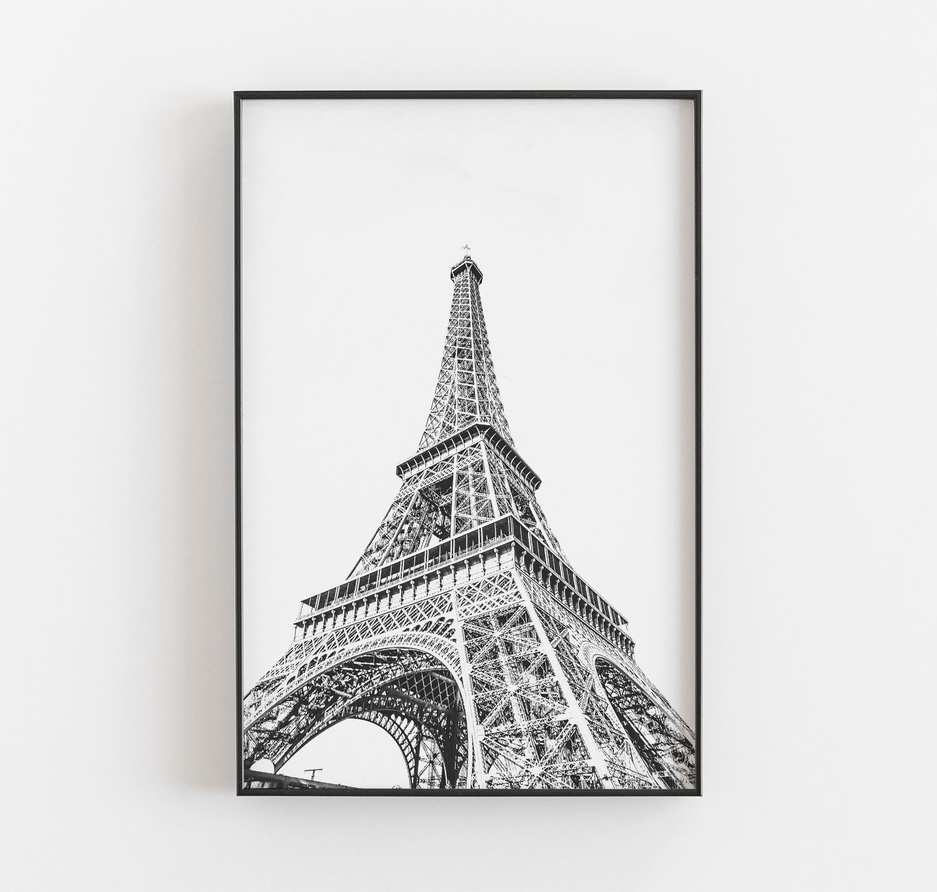 Eiffel Tower Print Black and White Art Eiffel Tower Wall | Etsy