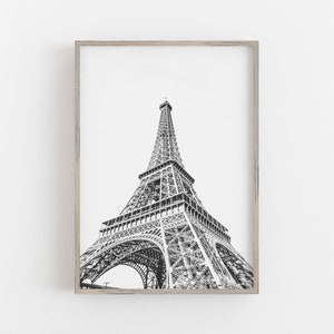 Eiffel Tower Print, Black and White Art, Eiffel Tower Wall Art, Paris France Print, Paris Art DIGITAL DOWNLOAD, PRINTABLE Art Large Wall Art