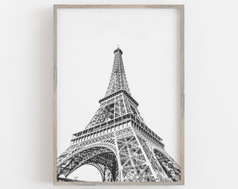 Eiffel Tower Print, Black and White Art, Eiffel Tower Wall Art, Paris France Print, Paris Art DIGITAL DOWNLOAD, PRINTABLE Art Large Wall Art