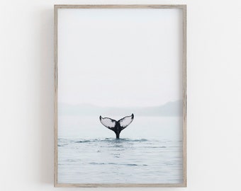 Whale Tail Print, Whale Wall Art, Ocean Wall Art, Minimalist Art, Modern Wall Art, Animal, DIGITAL DOWNLOAD, PRINTABLE Art, Large Wall Art