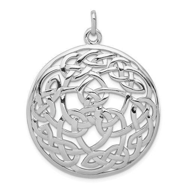 Sterling Silver Celtic Knot Pendant - Solid, Intricate Design, 35mm Charm, Ideal Cultural Gift