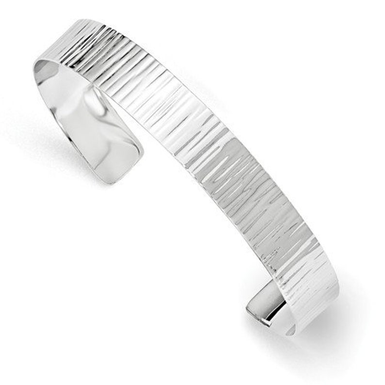 Sterling Silver Polished and Textured Cuff Bracelet