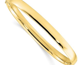 Italy made 10K Yellow Gold 5.9mm Bangle