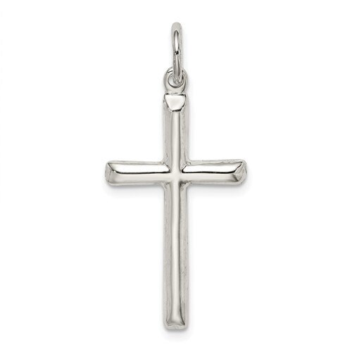 Long Hammered Cross Pendant 925 Sterling Silver 48mm Long - Etsy