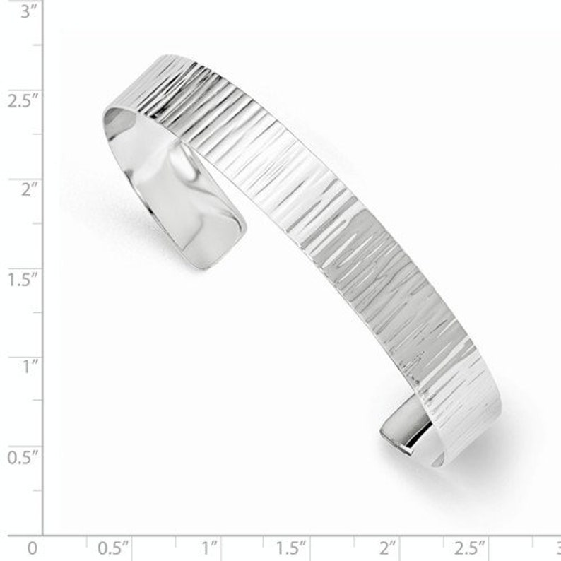 Sterling Silver Polished and Textured Cuff Bracelet