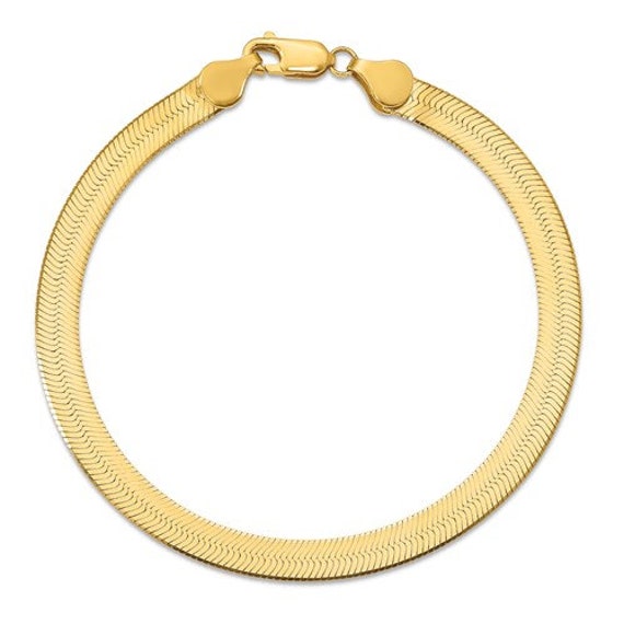 14K Solid Yellow Gold Snake Chain Bracelet for Women