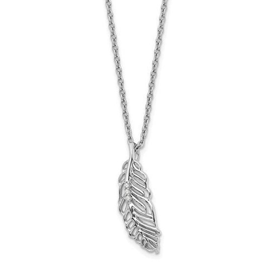 REF 1590) 0.68ct Diamond Feather Necklace (18ct Rose gold) –  diamondsr4ever.uk