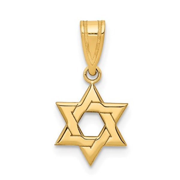 14k Yellow Gold 12 Tribes Of Israel Star Of David Pendant – Jewish Symbol Charm, 21mm Wide, No Chain Included