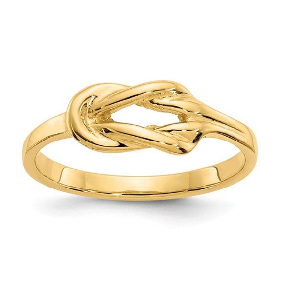 14K Yellow Gold Freeform Infinity Knot Ring Etsy