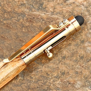No128 - Stylo en bois mécanisme unique doré