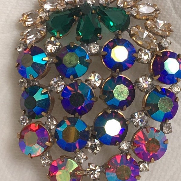 Large Vintage Rhinestone Brooch