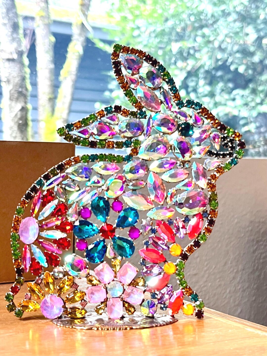 6” Czech Rhinestone Rabbit, Czech Crystal Rabbit, Czech Easter Rabbit ...
