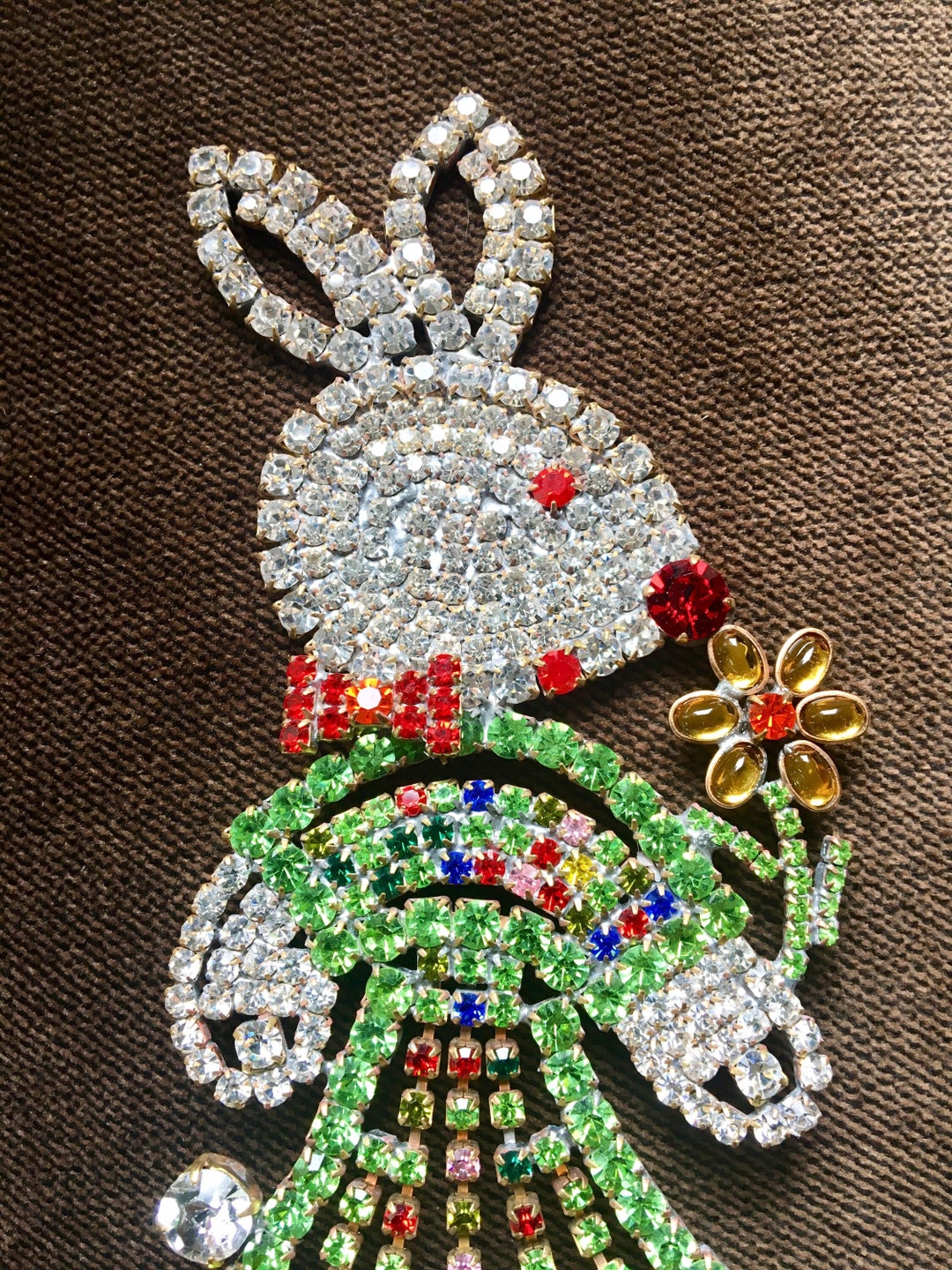 Czech 6 Rhinestone Easter Bunny, Czech Rhinestone Rabbit, Czech Crystal ...