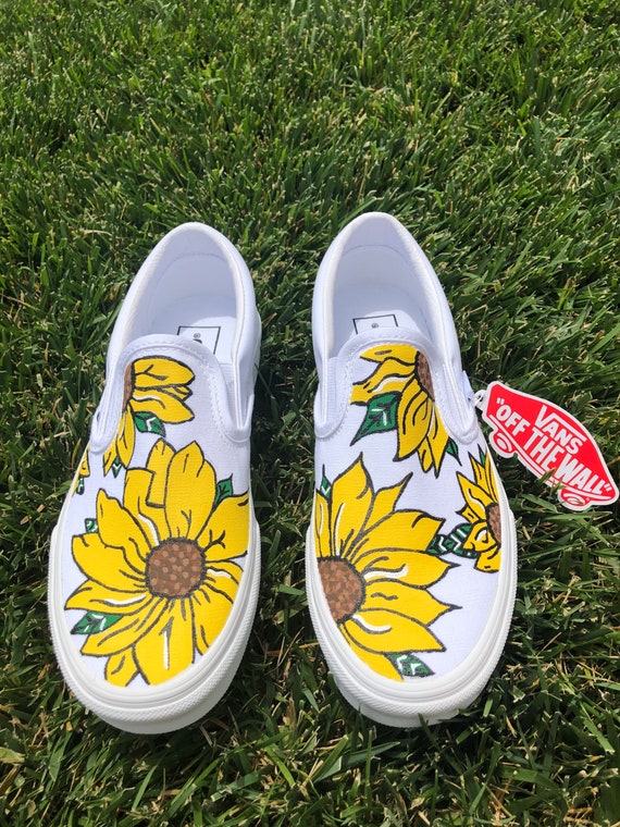 Custom sunflower vans Etsy