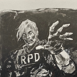 Leon Kennedy Zombie - Resident Evil 2 What If… Original Art Sketch 9” x 12”