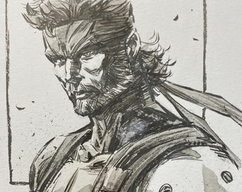 Solid Snake: Metal Gear Solid 2 Bust Original Art Sketch 6” x 9”