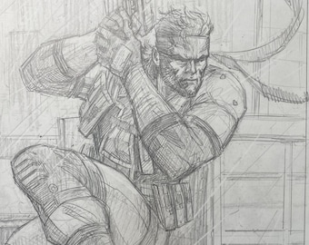 Metal Gear Solid: Solid Snake Original Pencil Art (9” x 12”)