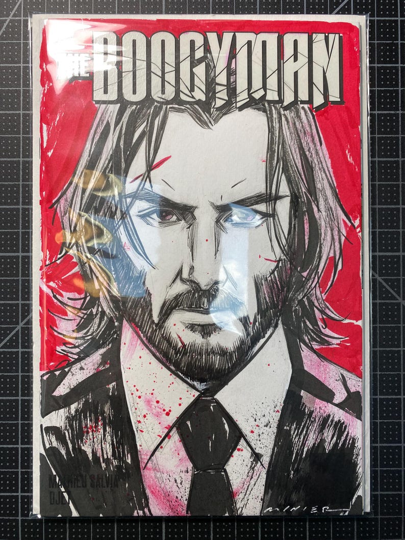 Boogyman Text John Wick // Keanu Reeves - the Boogyman Comic Book Sketch Cover Ink ...