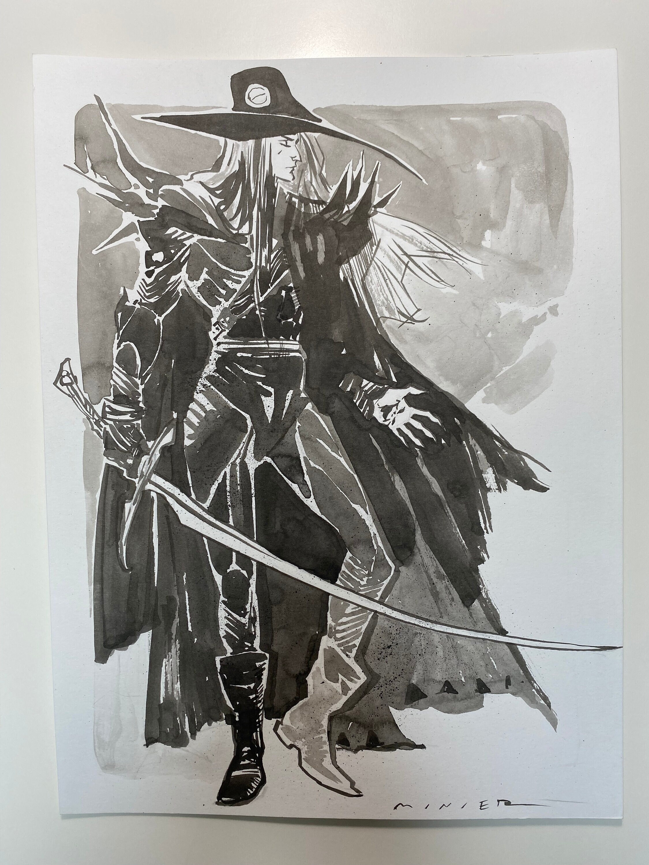 VAMPIRE HUNTER D BLOODLUST official Movie sized anime cel + sketch