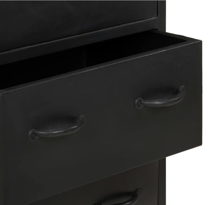 Industrial Dresser Black Metal Industrial Sideboard Etsy
