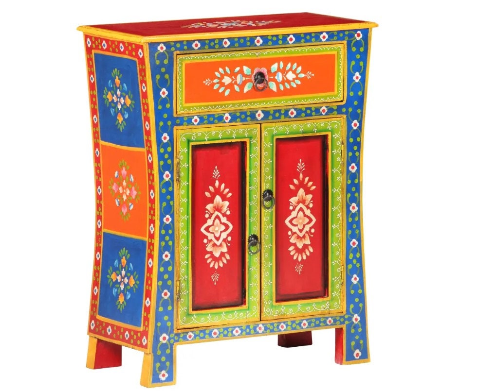 Gabinete indio aparador multicolor bohemio armario de | Etsy