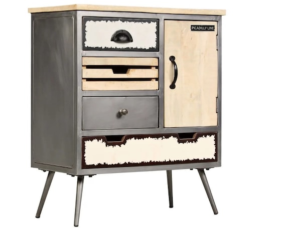 Industrial Sideboard Metal Storage Cabinet Living Room Etsy
