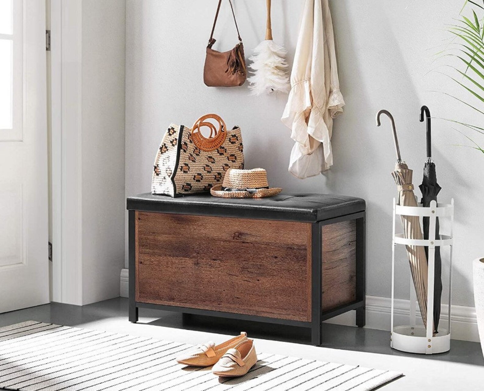 Rustikale Aufbewahrungsbank industrielle Aufbewahrungsbank | Etsy