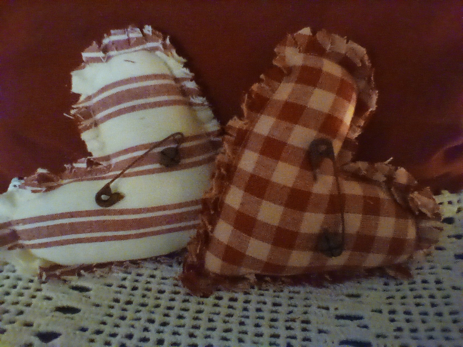 Set of Three Country Rag Homespun Bowl Fillers Ornaments - Etsy