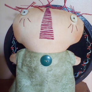 Primitive Country Muslin Folkart Rag Doll Farmhouse Decor