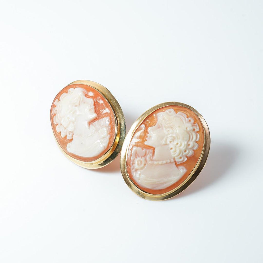 Cameo Polka Dot Earrings