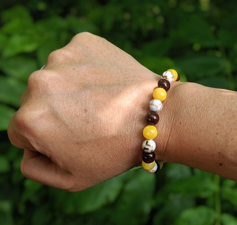 inspiration,stainless steel,charm brown yellow jade white turquoise stone red tiger eye creme handmade,jewel,fashion Bracelet