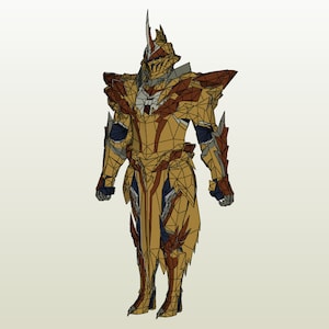 Monster Hunter 4U / GU Low Rank Seregios Male Blademaster Armor Papercraft Files for Foam Cosplay PDO Files