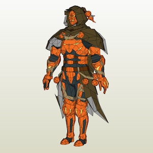 Monster Hunter 4U Mosgharl Male Blademaster Armor Papercraft Files for Foam Cosplay PDO Files