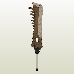 Monster Hunter 4U / GU Jawblade Great sword Papercraft Files for Foam Cosplay PDO Files