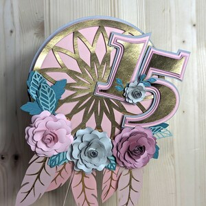 15 Quinceañera Cake Topper, Quinceañera Cupcake Topper, Favor Bags, Banner