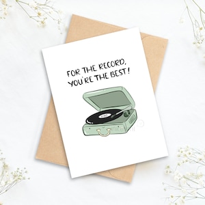 Pour info, tu es le meilleur | Prix du meilleur papa | Carte fête des pères | Carte de fête des pères Punny | Carte de papa mignon | Petit papa | Tourne-disque