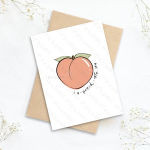 Je vous a-PEACH- iate carte | Carte de vœux | Punny Card pour son | Carte de remerciement pour lui | Carte d’amitié | Carte gourmande mignonne | Encourageant
