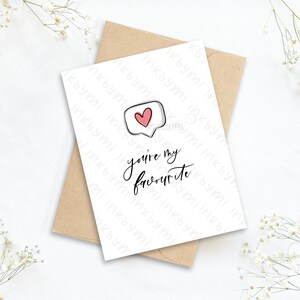 Carte de remerciement pour lui pour son | Vous êtes mon | de notification préféré Je t’aime | | modernes Punny | Carte d’appréciation | Carte mignonne | Drôle
