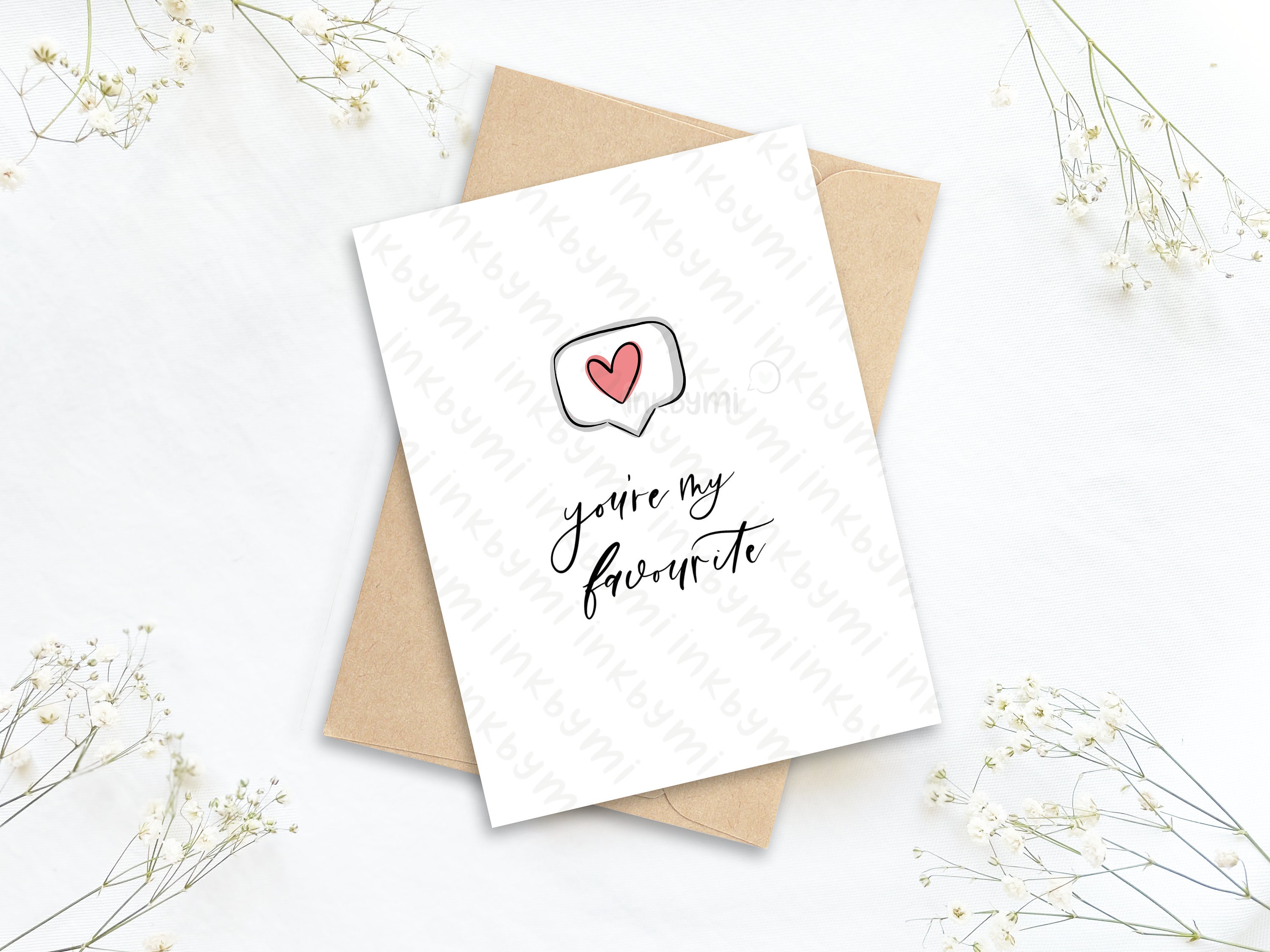 Thank You Card for Him for Her | You’re My Favourite Notification | I ...